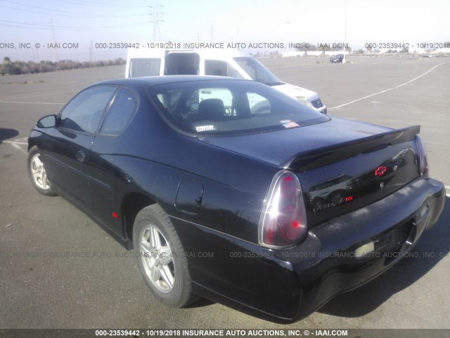 2G1WX15K249295175 - 2004 CHEVROLET MONTE CARLO SS BLACK photo 3