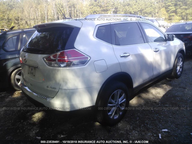 KNMAT2MV2GP730782 - 2016 NISSAN ROGUE S/SL/SV WHITE photo 4