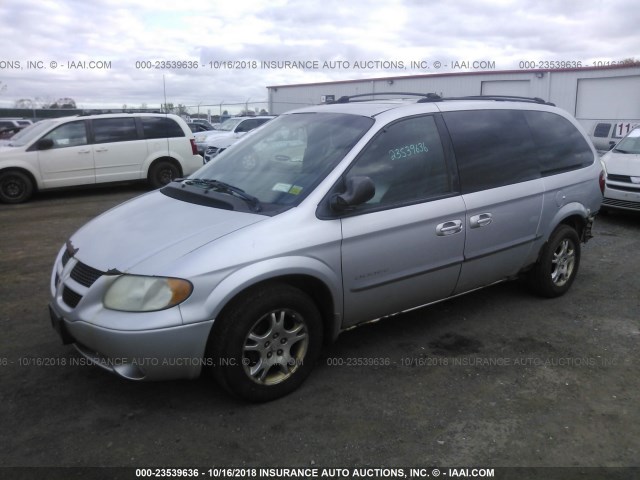 2B8GP44R21R127569 - 2001 DODGE GRAND CARAVAN SPORT SILVER photo 2