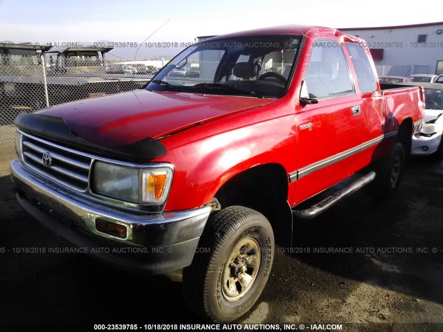 JT4VD22E8S0011135 - 1995 TOYOTA T100 XTRACAB DX RED photo 2