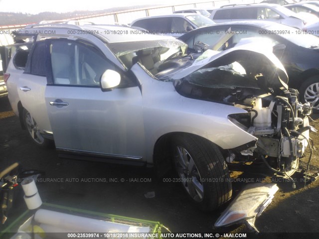 5N1AR2MM4EC614439 - 2014 NISSAN PATHFINDER S/SV/SL/PLATINUM SILVER photo 1