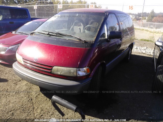 JT3AC22S5M0009339 - 1991 TOYOTA PREVIA LE BURGUNDY photo 2