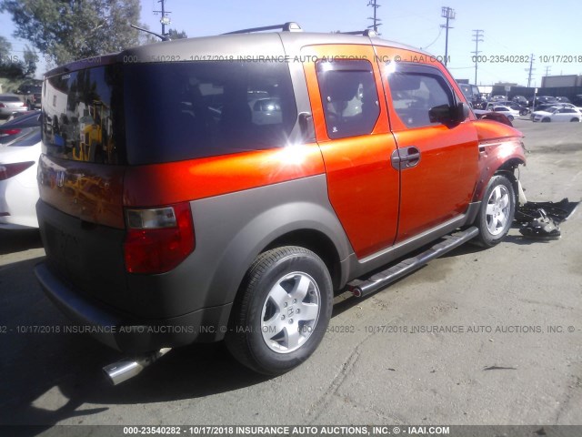 5J6YH18684L006167 - 2004 HONDA ELEMENT EX ORANGE photo 4