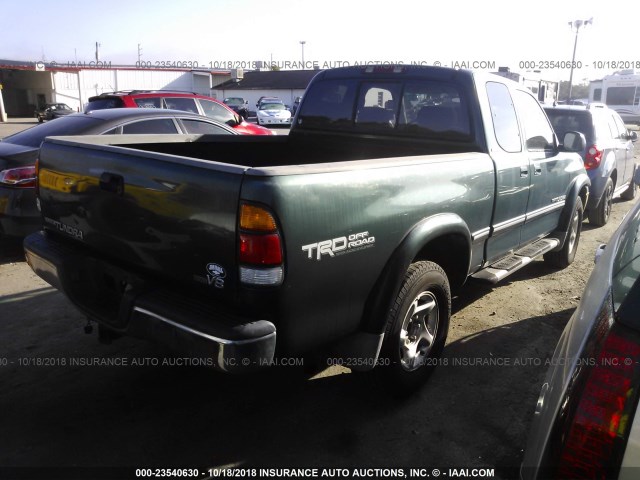 5TBRT38162S313348 - 2002 TOYOTA TUNDRA ACCESS CAB LIMITED GREEN photo 4