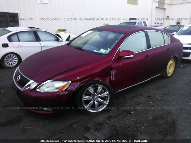 JTHCE96S290021889 - 2009 LEXUS GS 350 RED photo 2