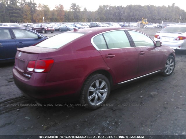 JTHCE96S290021889 - 2009 LEXUS GS 350 RED photo 4