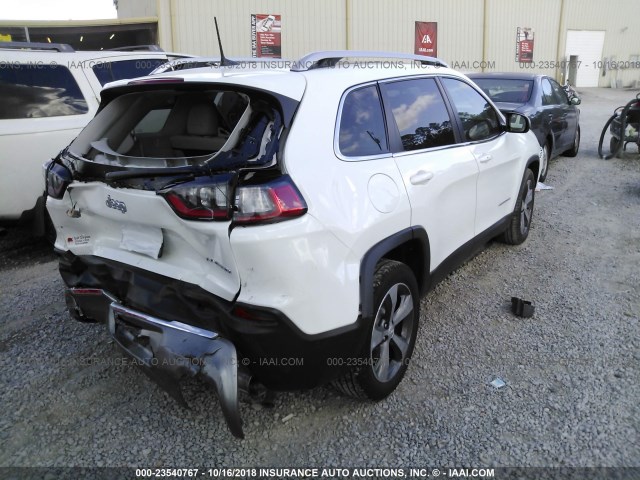 1C4PJLDX1KD194263 - 2019 JEEP CHEROKEE LIMITED WHITE photo 4