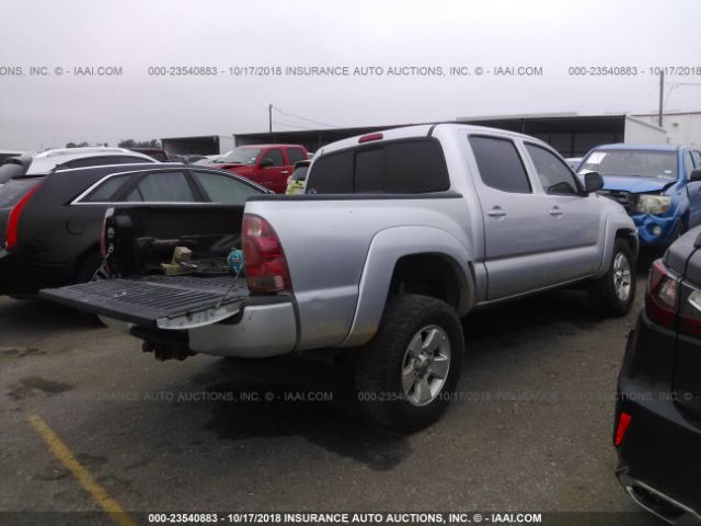 5TEJU62N88Z510435 - 2008 TOYOTA TACOMA DOUBLE CAB PRERUNNER SILVER photo 4