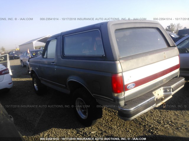 1FMEU15H1MLA06193 - 1991 FORD BRONCO U100 GRAY photo 3