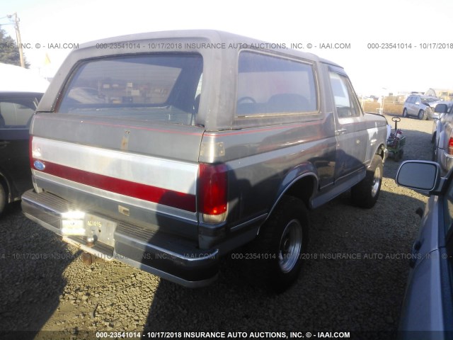 1FMEU15H1MLA06193 - 1991 FORD BRONCO U100 GRAY photo 4