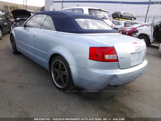 WAUAC48H95K008328 - 2005 AUDI A4 1.8 CABRIOLET BLUE photo 3