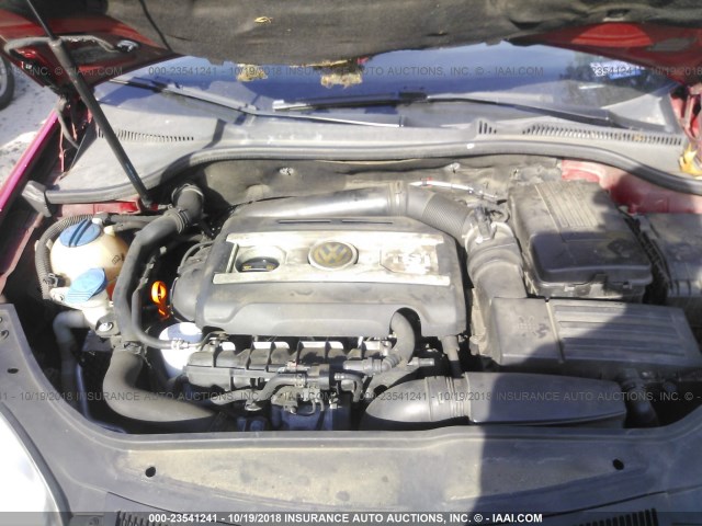 3VWRA71K99M016881 - 2009 VOLKSWAGEN JETTA WOLFSBURG 红色 照片 10