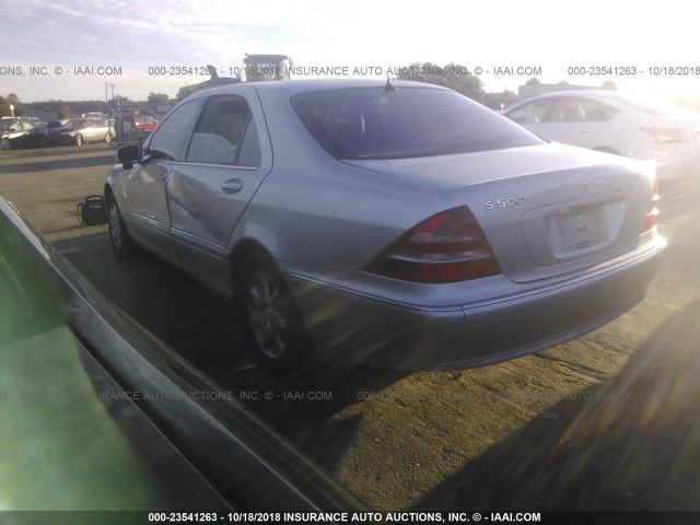 WDBNG75J42A315634 - 2002 MERCEDES-BENZ S 500 SILVER photo 3