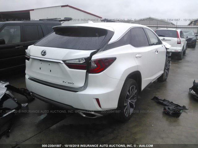 2T2ZZMCA0JC093761 - 2018 LEXUS RX 350/BASE/F SPORT WHITE photo 4