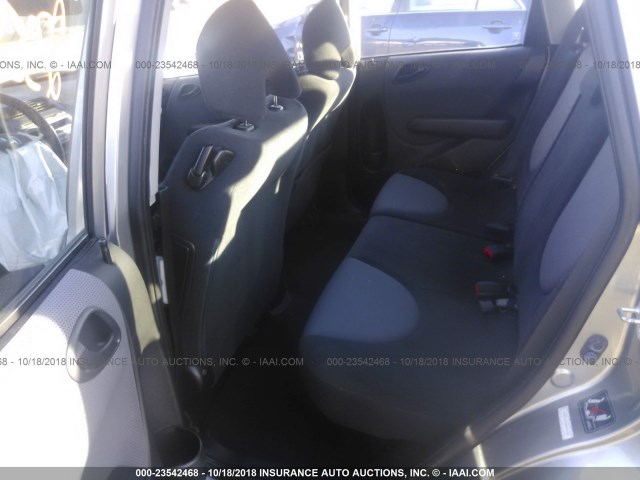 JHMGD37668S019150 - 2008 HONDA FIT SPORT SILVER photo 8