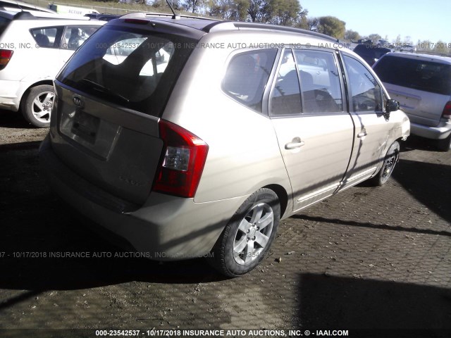 KNAFG526X87166532 - 2008 KIA RONDO LX/EX TAN photo 4