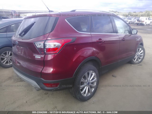 1FMCU0JD0HUA78328 - 2017 FORD ESCAPE TITANIUM RED photo 4