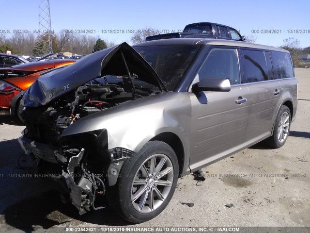 2FMHK6D83DBD02382 - 2013 FORD FLEX LIMITED GRAY photo 2