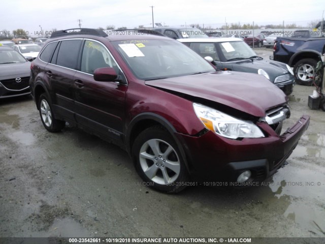 4S4BRCCC8E3265482 - 2014 SUBARU OUTBACK 2.5I PREMIUM MAROON photo 1