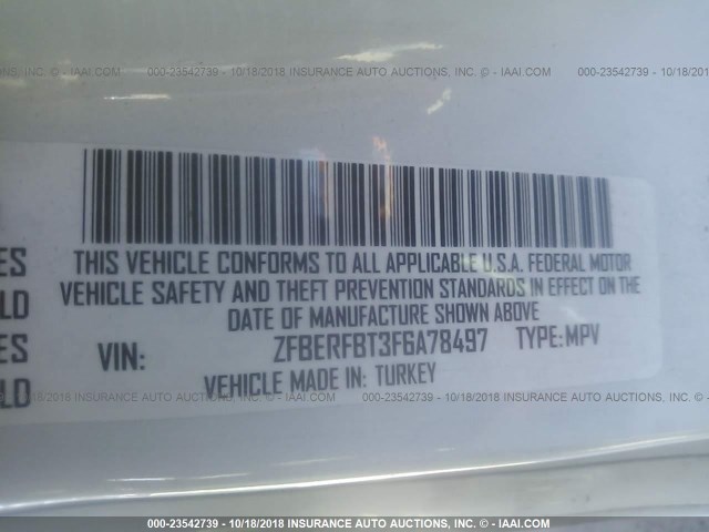 ZFBERFBT3F6A78497 - 2015 RAM PROMASTER CITY SLT 白色 照片 9