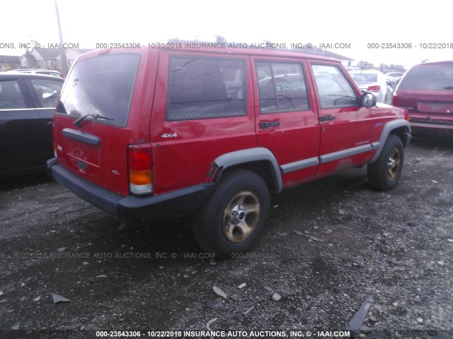 1J4FJ68SXWL104304 - 1998 JEEP CHEROKEE SPORT/CLASSIC წითელი ფოტო 4