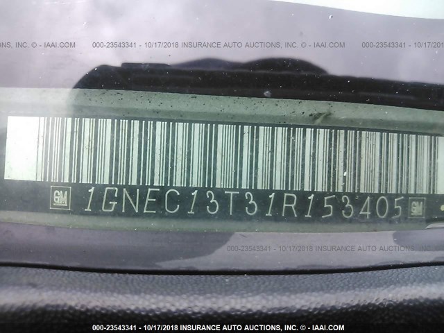 1GNEC13T31R153405 - 2001 CHEVROLET TAHOE C1500 TAN photo 9