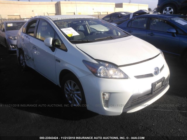 JTDKN3DP8D3048322 - 2013 TOYOTA PRIUS PLUG-IN  WHITE photo 1