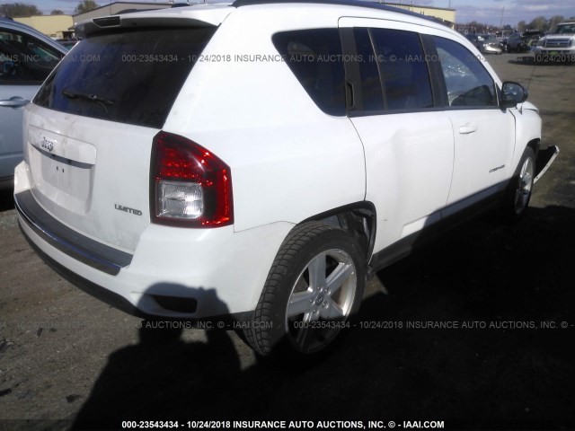 1J4NF5FB8BD187147 - 2011 JEEP COMPASS LIMITED WHITE photo 4