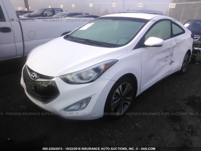 KMHDH6AH4EU026792 - 2014 HYUNDAI ELANTRA COUPE GS/SE WHITE photo 2