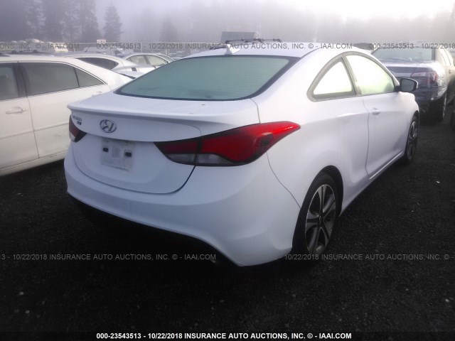 KMHDH6AH4EU026792 - 2014 HYUNDAI ELANTRA COUPE GS/SE WHITE photo 4