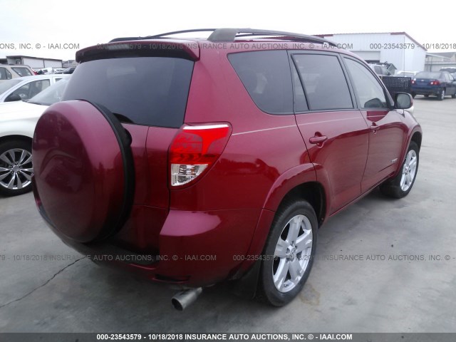 JTMZK32V775014096 - 2007 TOYOTA RAV4 SPORT RED photo 4