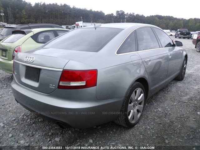 WAUDH74F56N144170 - 2006 AUDI A6 3.2 QUATTRO GRAY photo 4