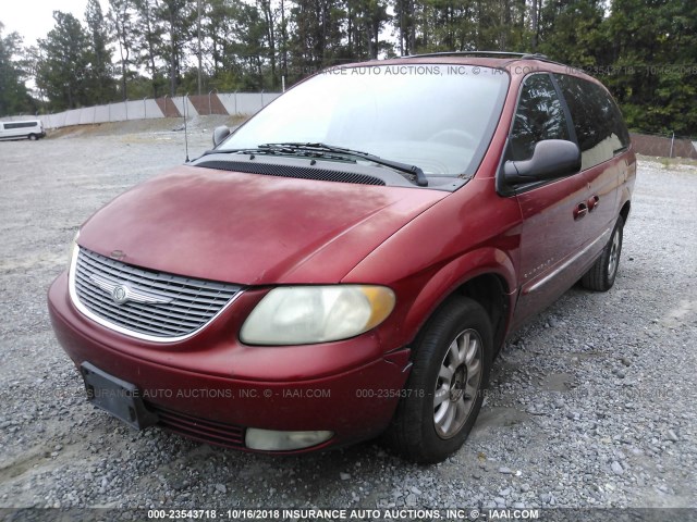 2C8GP54L61R163379 - 2001 CHRYSLER TOWN & COUNTRY LXI MAROON photo 2