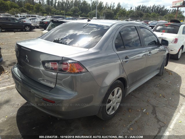 JA32U2FU0CU015435 - 2012 MITSUBISHI LANCER ES/ES SPORT GRAY photo 4