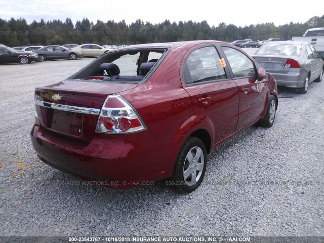 KL1TD5DE9AB074583 - 2010 CHEVROLET AVEO LS/LT RED photo 4