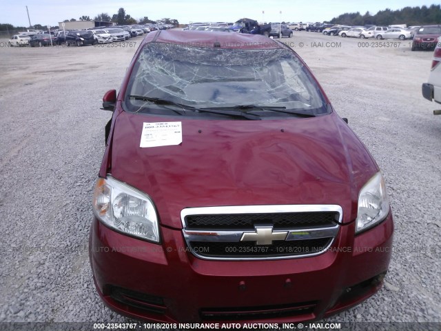 KL1TD5DE9AB074583 - 2010 CHEVROLET AVEO LS/LT RED photo 6