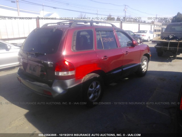 KM8SC73E45U878932 - 2005 HYUNDAI SANTA FE GLS/LX RED photo 4