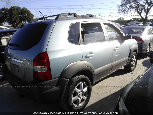 KM8JN12DX5U108634 - 2005 HYUNDAI TUCSON GLS/LX GREEN photo 4