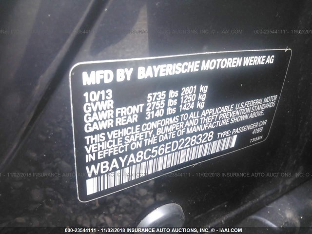WBAYA8C56ED228328 - 2014 BMW 750 I BLACK photo 9