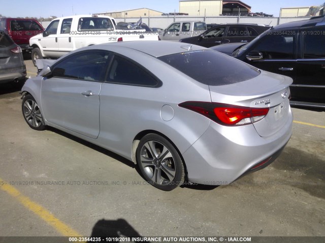 KMHDH6AH6EU025837 - 2014 HYUNDAI ELANTRA COUPE GS/SE SILVER photo 3