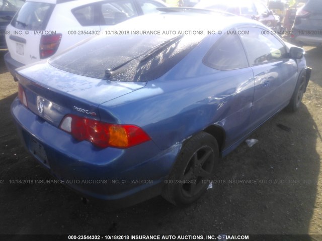 JH4DC53074S017629 - 2004 ACURA RSX TYPE-S BLUE photo 4