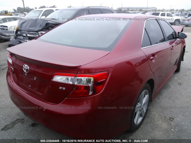 4T1BF1FK0CU637209 - 2012 TOYOTA CAMRY SE/LE/XLE წითელი ფოტო 4