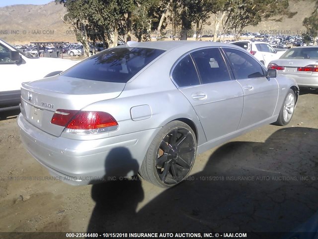 WBAHL83598DT11489 - 2008 BMW 750 I SILVER photo 4