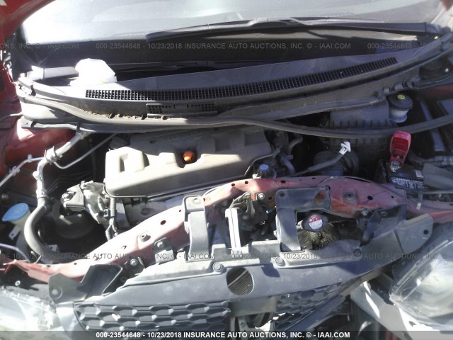 2HGFG3B52CH512344 - 2012 HONDA CIVIC LX RED photo 10