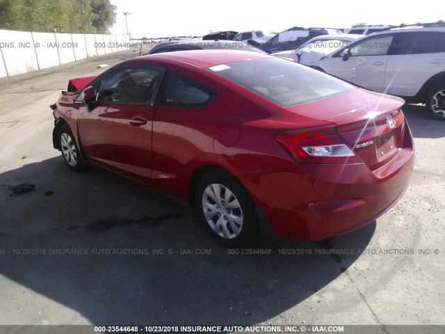 2HGFG3B52CH512344 - 2012 HONDA CIVIC LX RED photo 3