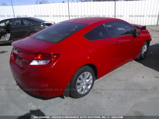 2HGFG3B52CH512344 - 2012 HONDA CIVIC LX RED photo 4