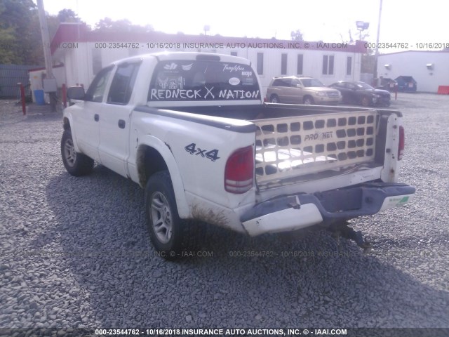 1D7HG38NX4S719577 - 2004 DODGE DAKOTA QUAD SPORT WHITE photo 3