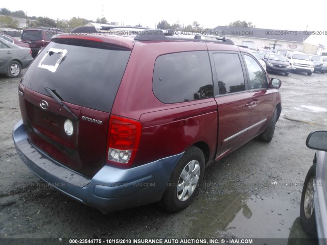 KNDMC233276029243 - 2007 HYUNDAI ENTOURAGE GLS/SE/LIMITED RED photo 4