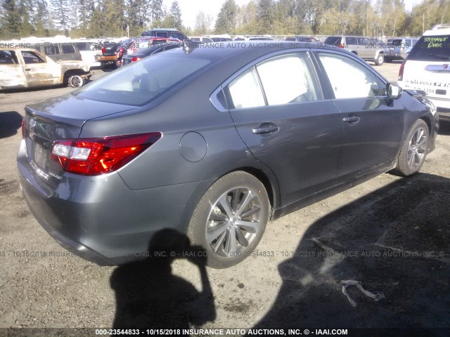 4S3BNAN66J3042864 - 2018 SUBARU LEGACY 2.5I LIMITED GRAY photo 4