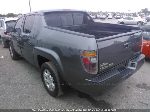 2HJYK16438H534335 - 2008 HONDA RIDGELINE RTS GRAY photo 3